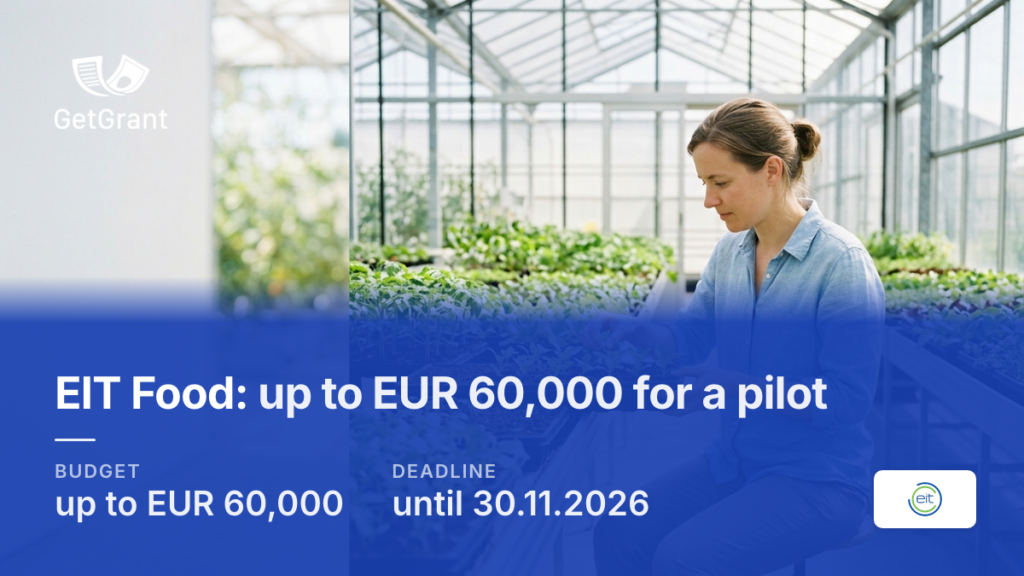 EIT Food Proof of Concept: up to EUR 60,000 to test agrifood innovation