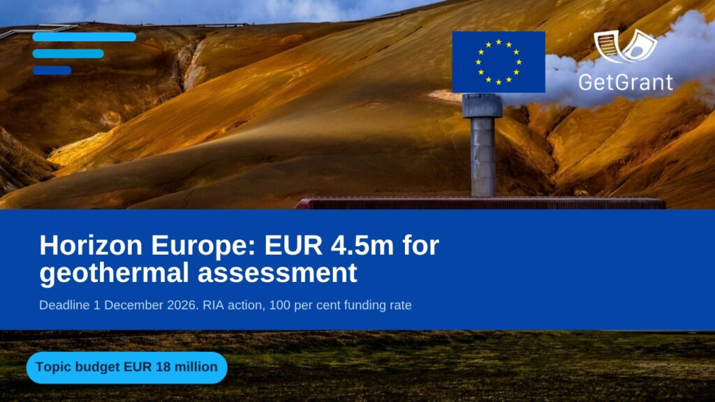 Horizon Europe: EUR 4.5m for geothermal assessment