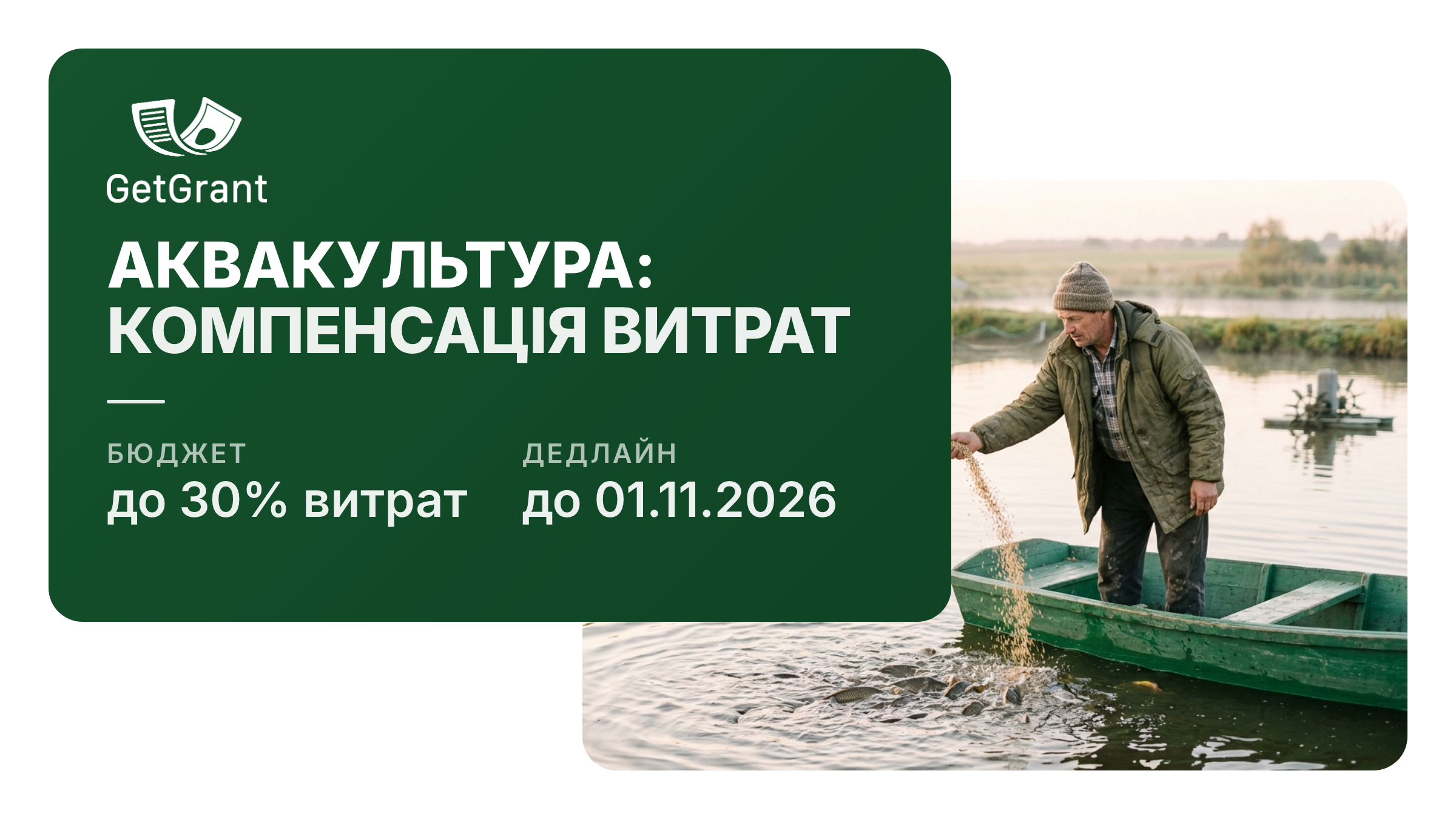 Державна підтримка аквакультури: компенсація 20-30% витрат виробникам прісноводної риби по всій Україні, заявки через ДАР до 1 листопада