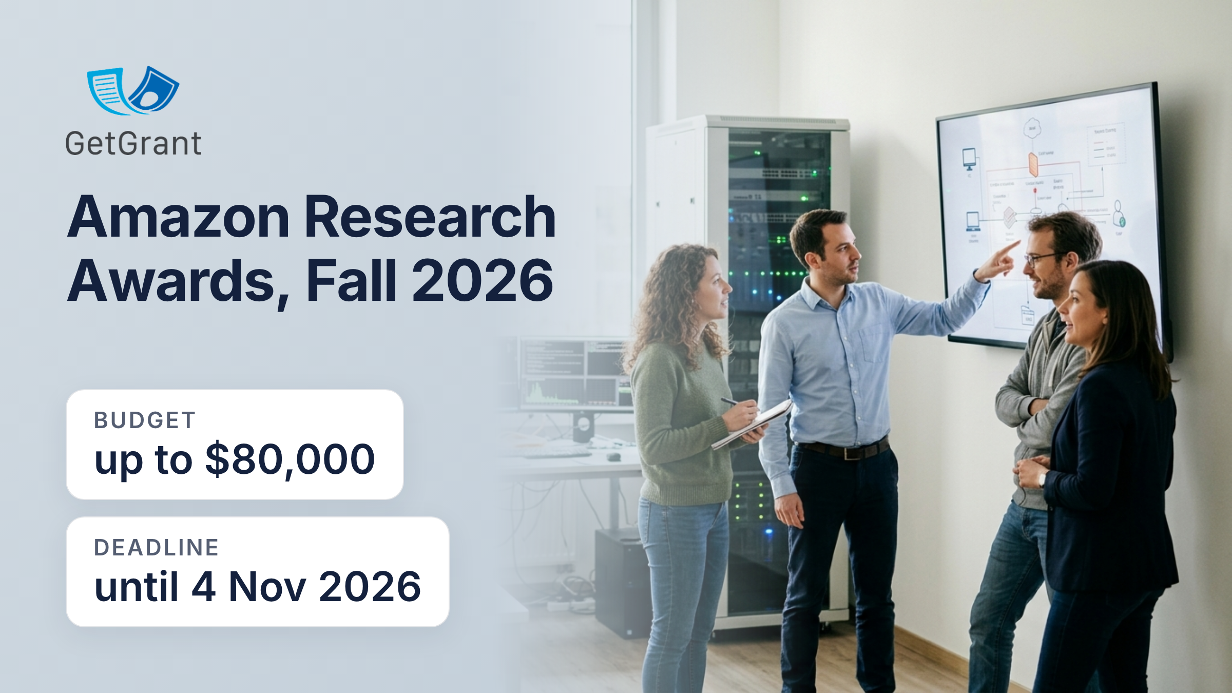 Amazon Research Awards, Fall 2026: up to USD 80,000 plus cloud credits for research in AI, cybersecurity, cryptography and automated reasoning