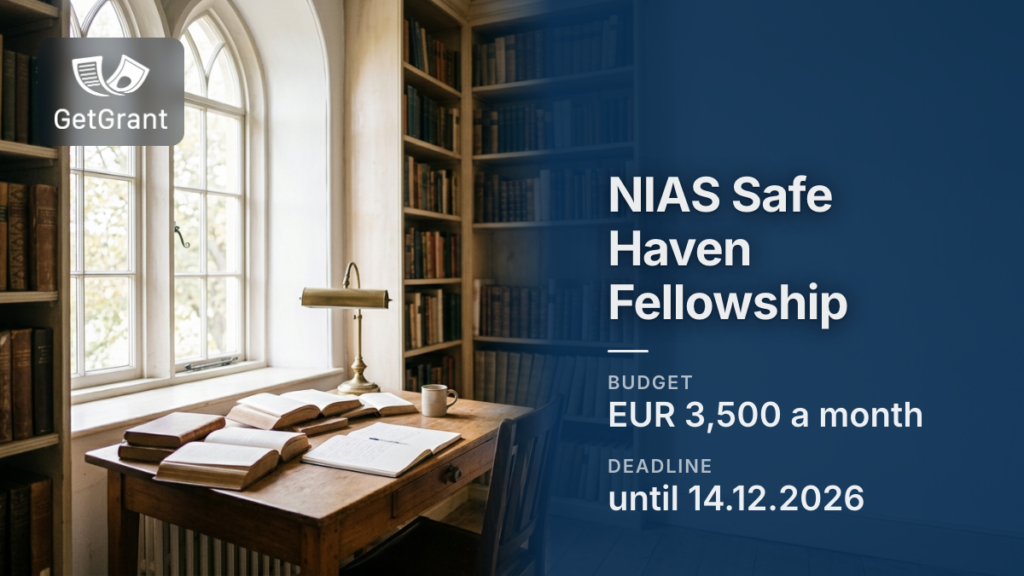 NIAS Safe Haven Fellowship: EUR 3,500 a month for scholars who have lost the conditions to work